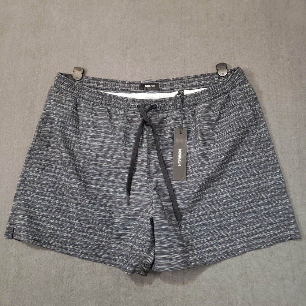 Nova Men Swim Trunks Mens XL Black Heathered Volley Shorts ‎ NEW